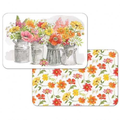 Oboustranná plastová podložka na stůl CALA HOME FARMHOUSE FLORAL vícebarevná 43 x 28,5 cm