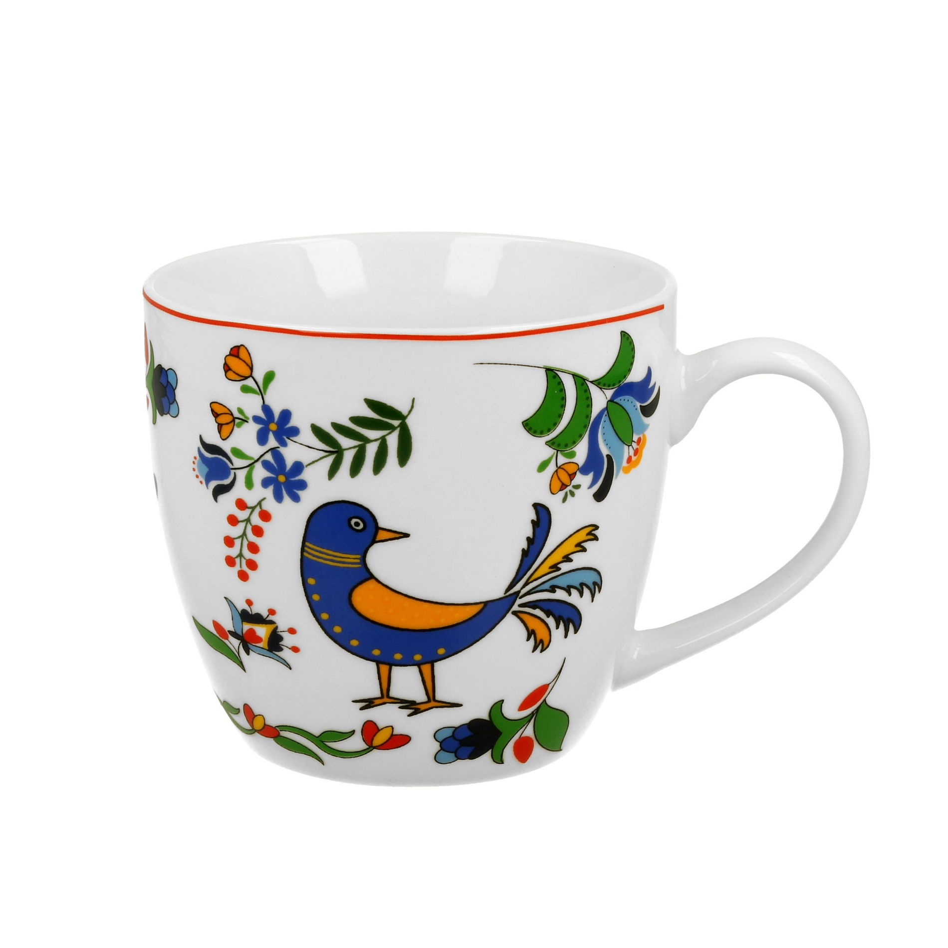 Porcelánový hrníček DUO ETNO KASZUBSKI PTÁČEK 460 ml