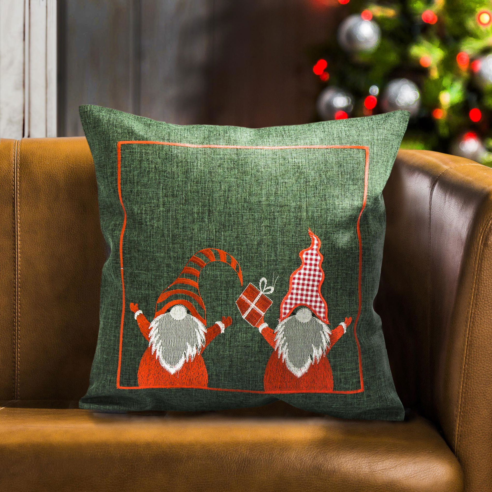 Obal na dekoratívny vankúš z polyesteru JEDEKA BN 5588-4 ZELENÁ 40 x 40 cm