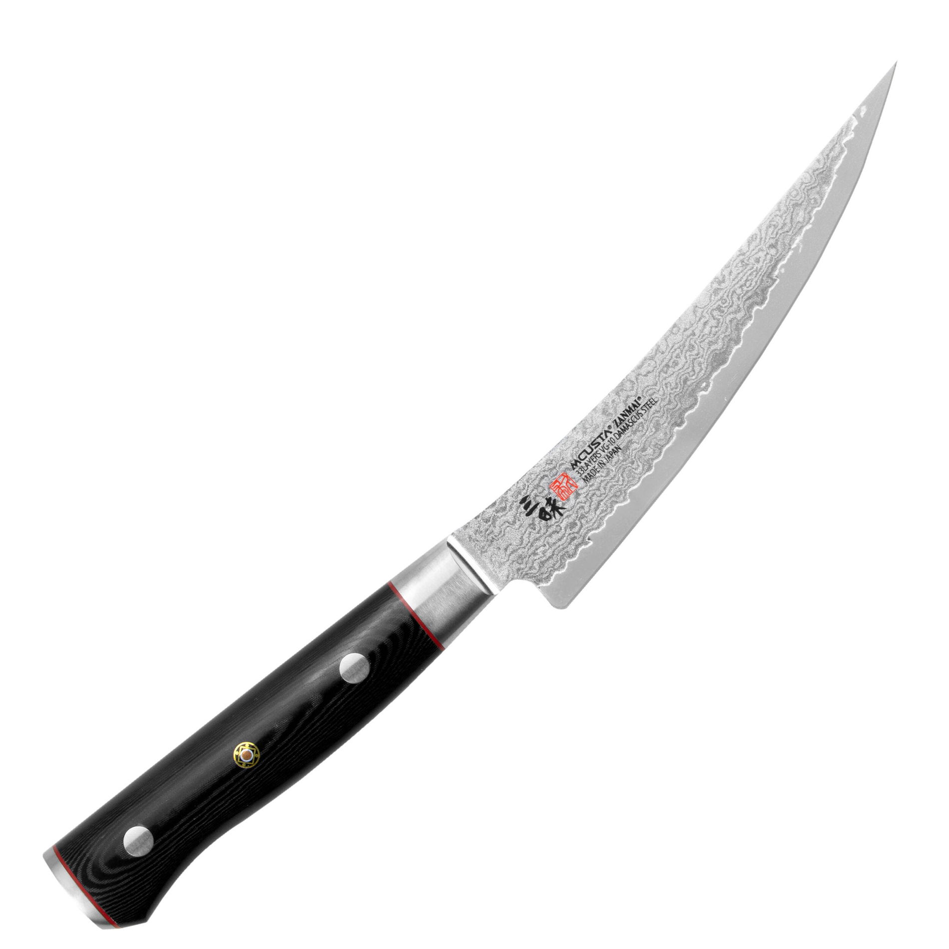 MCUSTA Zanmai Pro Zebra 16,5 cm - japonský filetovací nôž z damaskovej ocele
