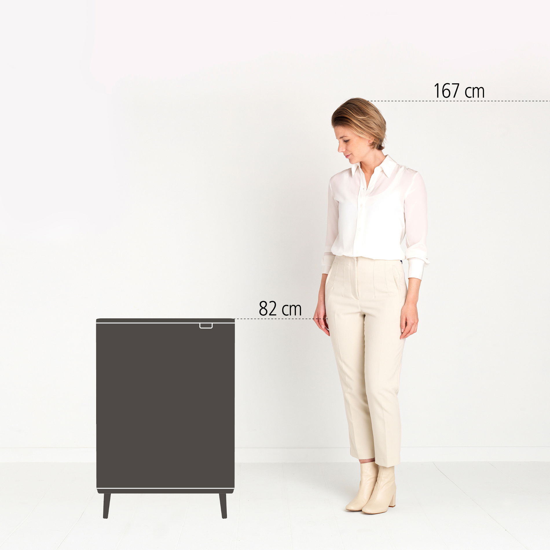 BRABANTIA Touch Bin Bo 60 l czarny - kosz na śmieci ze stali nierdzewnej