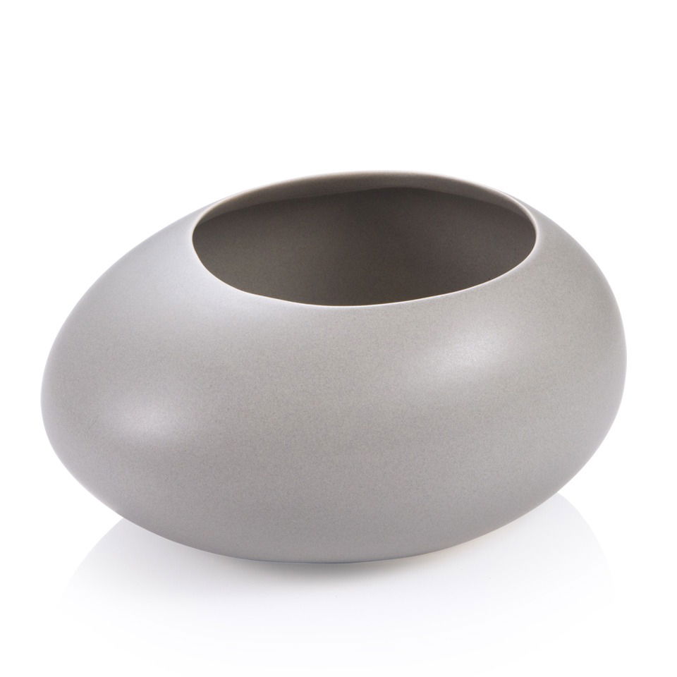 TESCOMA Fancy Home Stones Round 9,5 cm sivá - kvetináč / keramický obal na kvety