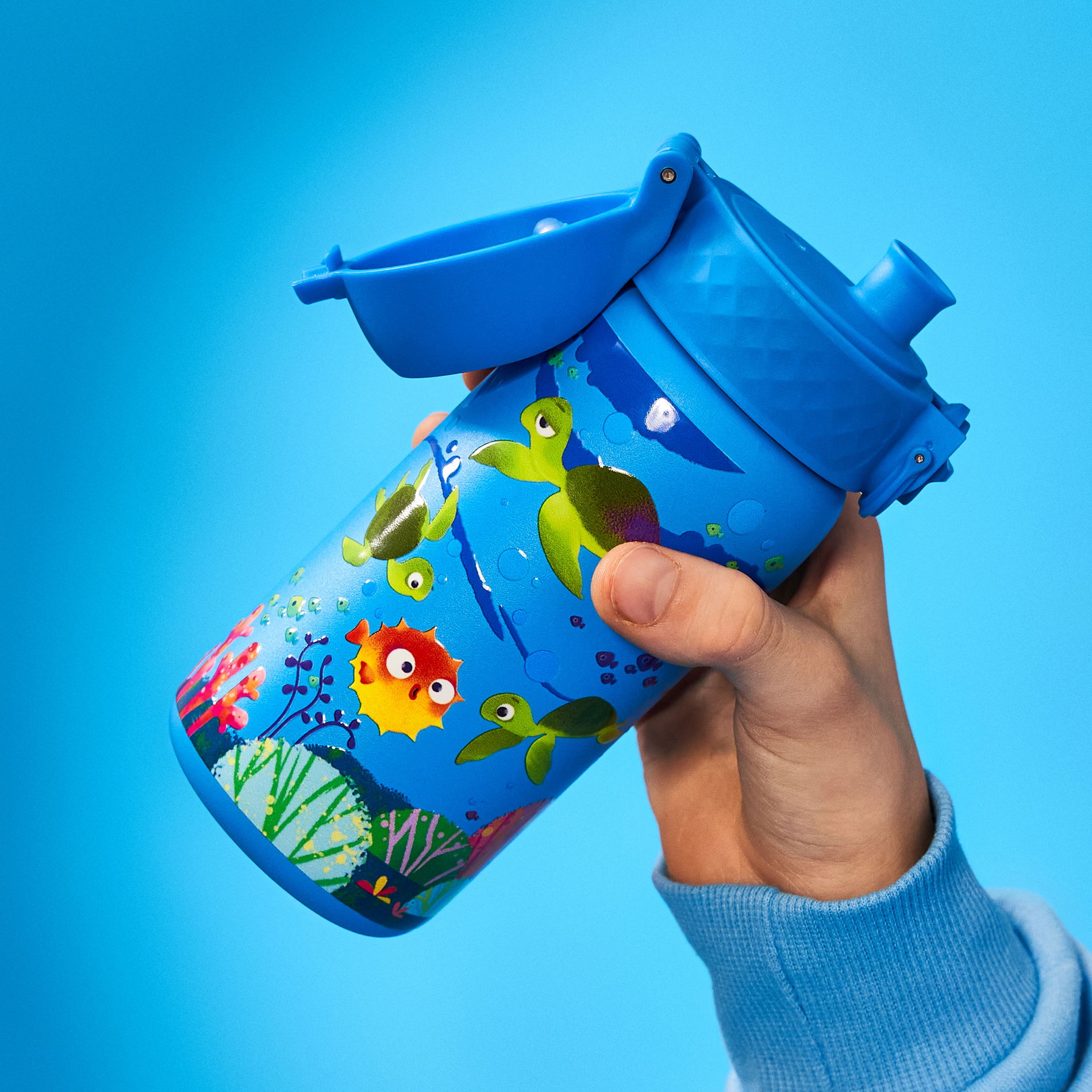 ION8 Single Wall Sea Turtle 0,4 l - nerezová láhev / bidon pro děti na vodu a nápoje
