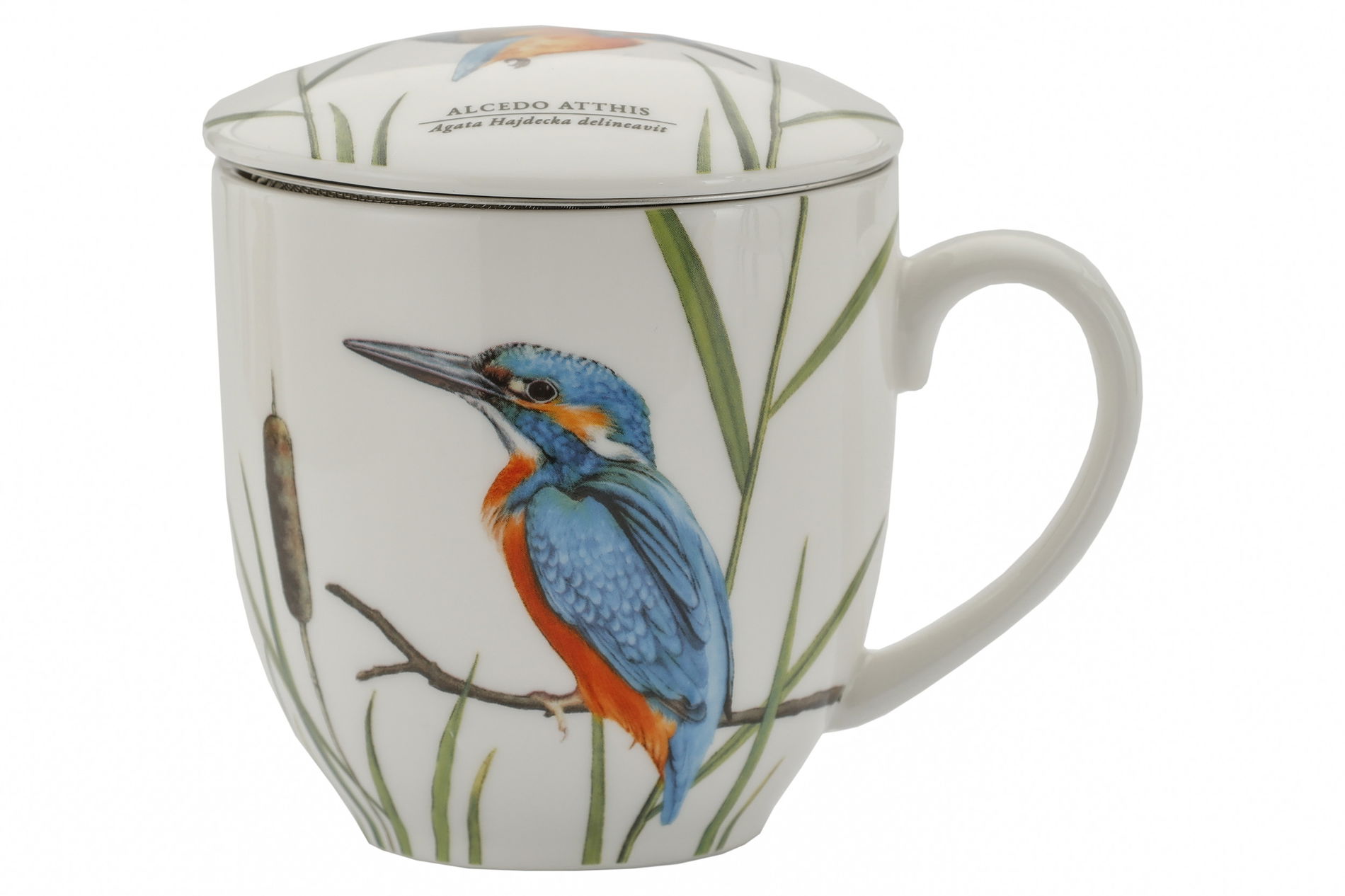 Porcelánový hrníček s čajovým infuzerem a víkem BY AGATA HAJDECKA 380 ml