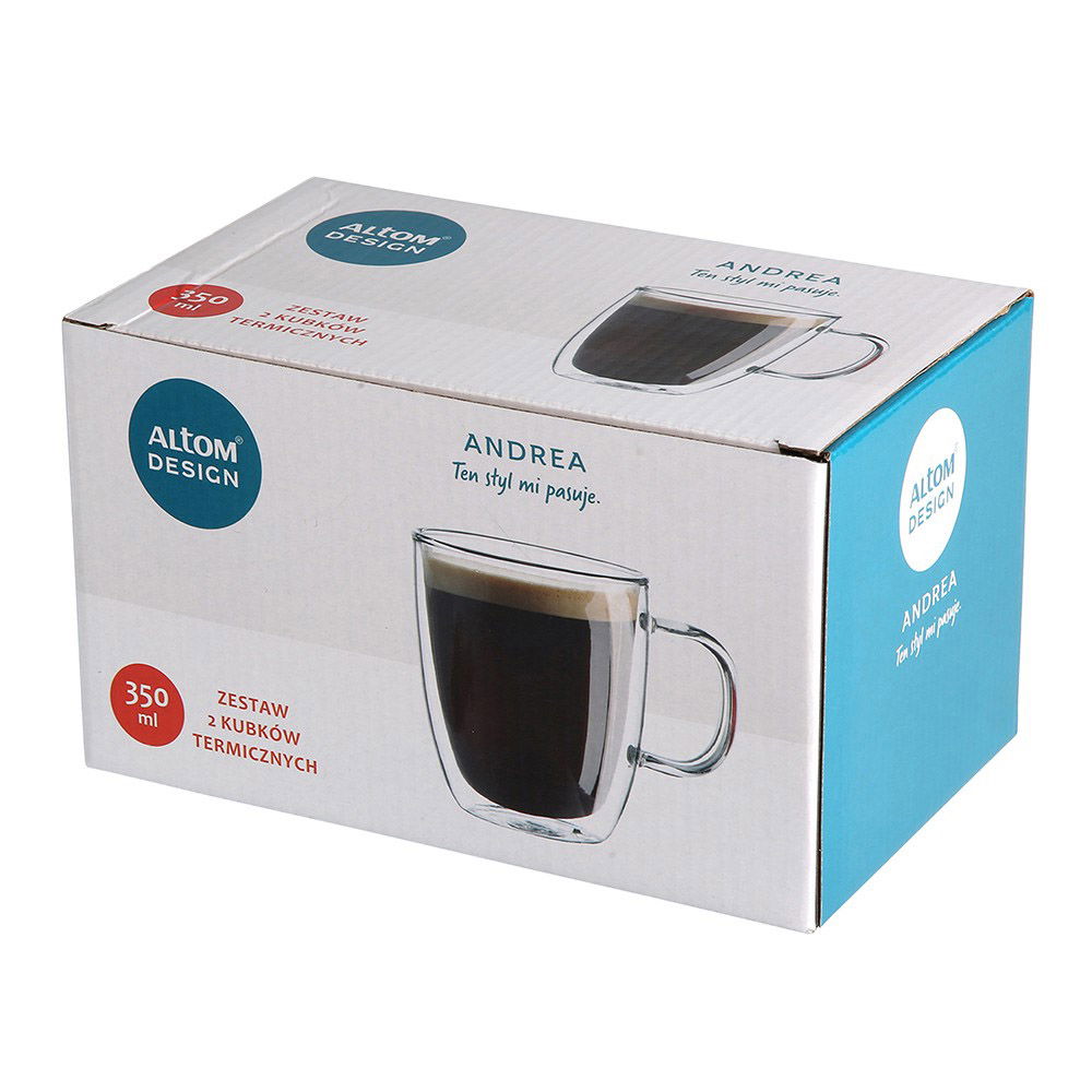 Sklenené poháre / Dvojstenné sklenené poháre ANDREA 350 ml 2 ks