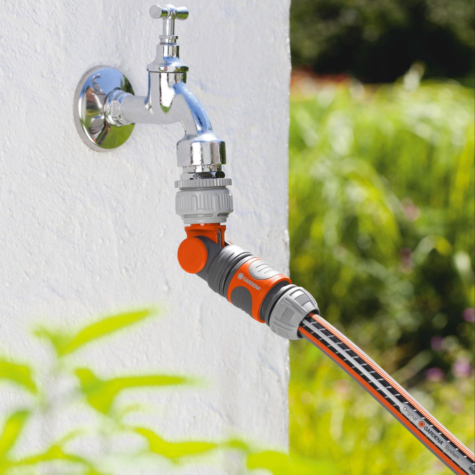 GARDENA Original System Uhlový kohútikový konektor 21; 23; 26,5; 33,3 mm - uhlová kohútiková prípojka