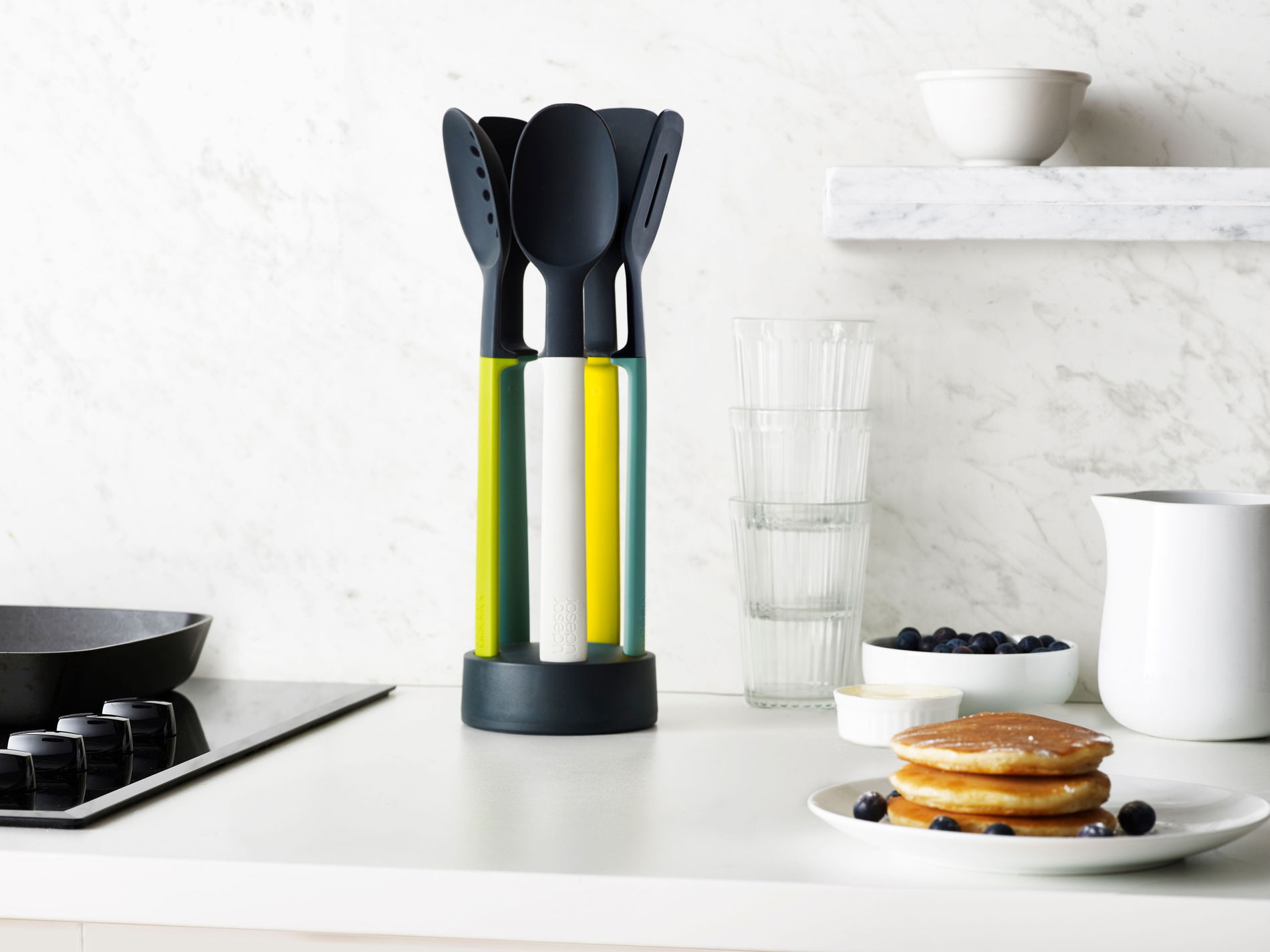 JOSEPH JOSEPH Elevate Silicon New vícebarevné 6 ks (10176) – silikonové kuchyňské náčiní se stojanem