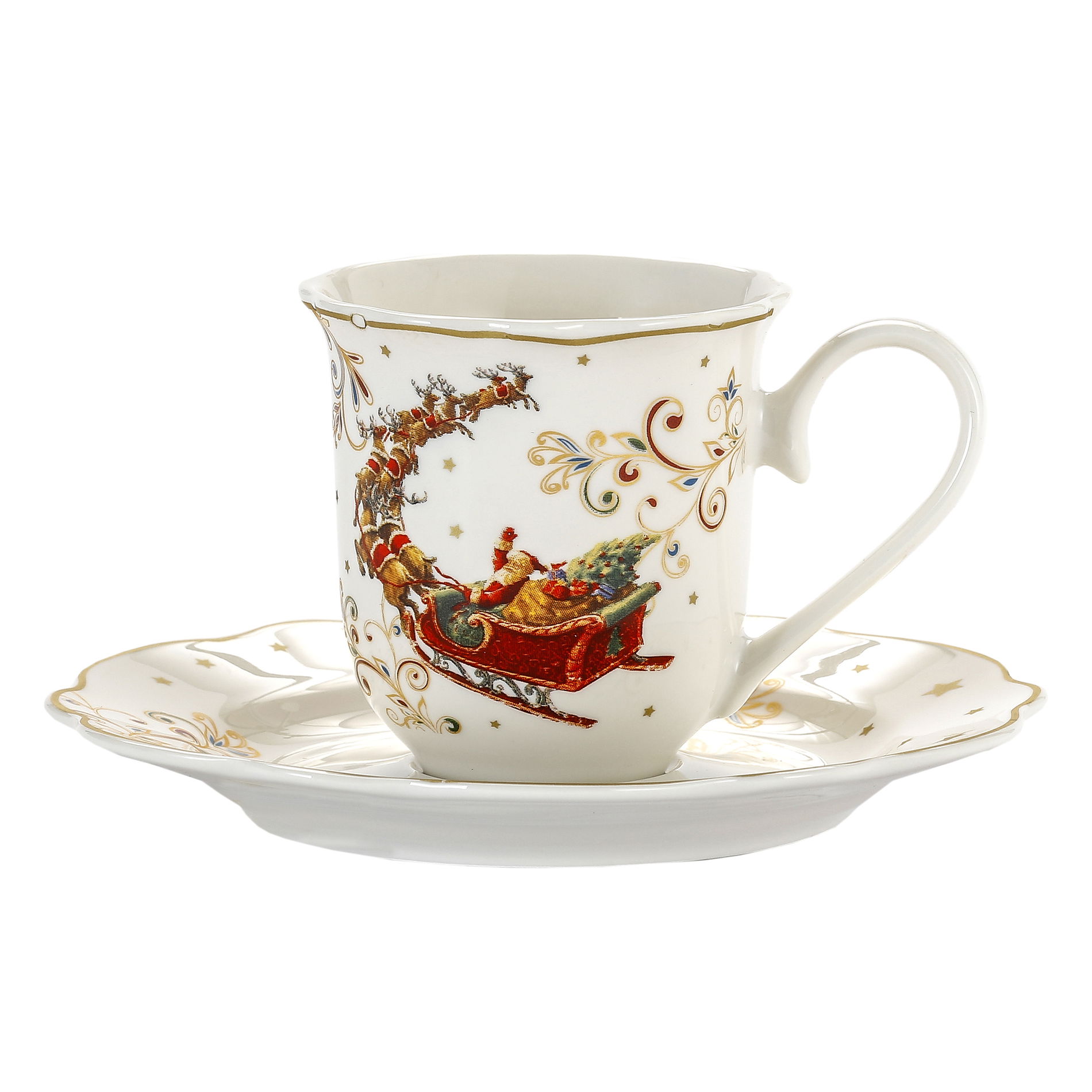 Porcelánové šálky na čaj a kávu s podšálkem 90 ml 2 ks.