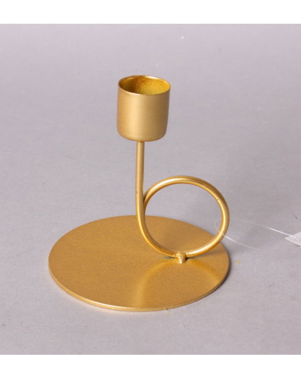 MONDEX CEDRIC GOLD kovový svícen na noze 10 cm