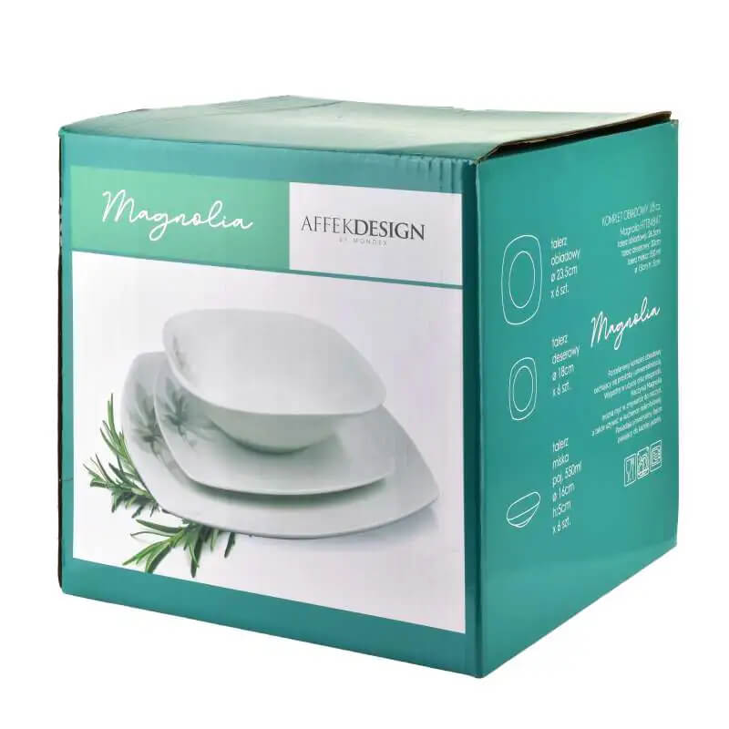 Porcelánová obedová súprava AFFEK DESIGN MAGNOLIA pre 6 osôb (18 dielov)