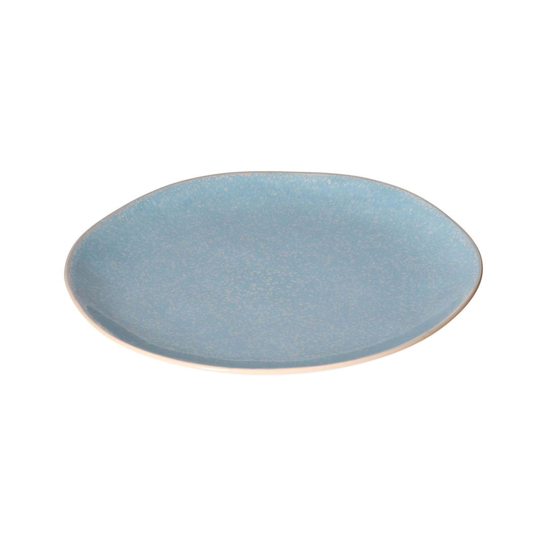 Mělké kameninové talíře ROSE TULIPANI CONCERTO FUSE AZZURRO 27 cm 6 ks.