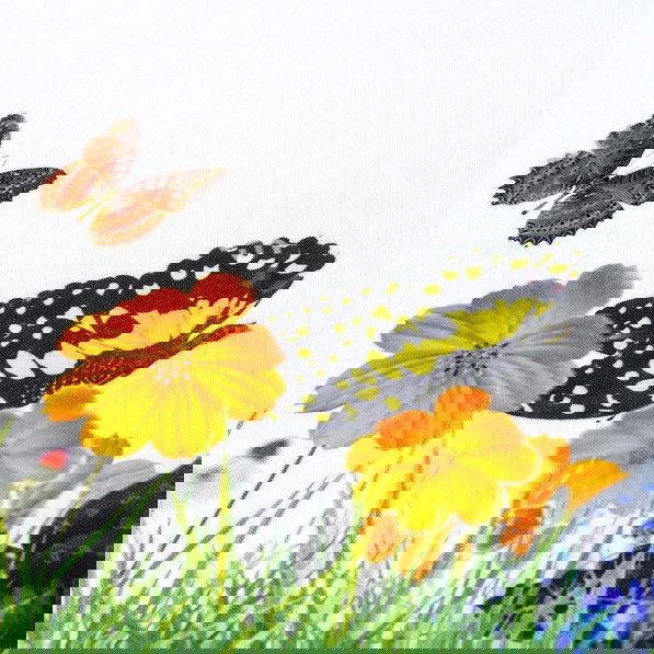 Polyesterový běhoun na stůl odolný proti skvrnám JEDEKA MILANO BUTTERFLY BÍLÝ 60 x 120 cm