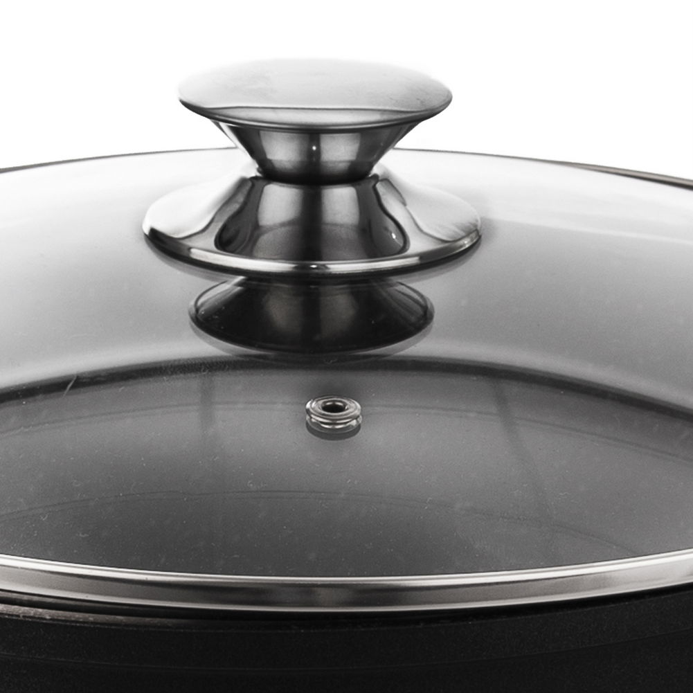 Garnek aluminiowy z pokrywką GRANDE CZARNY 7 l