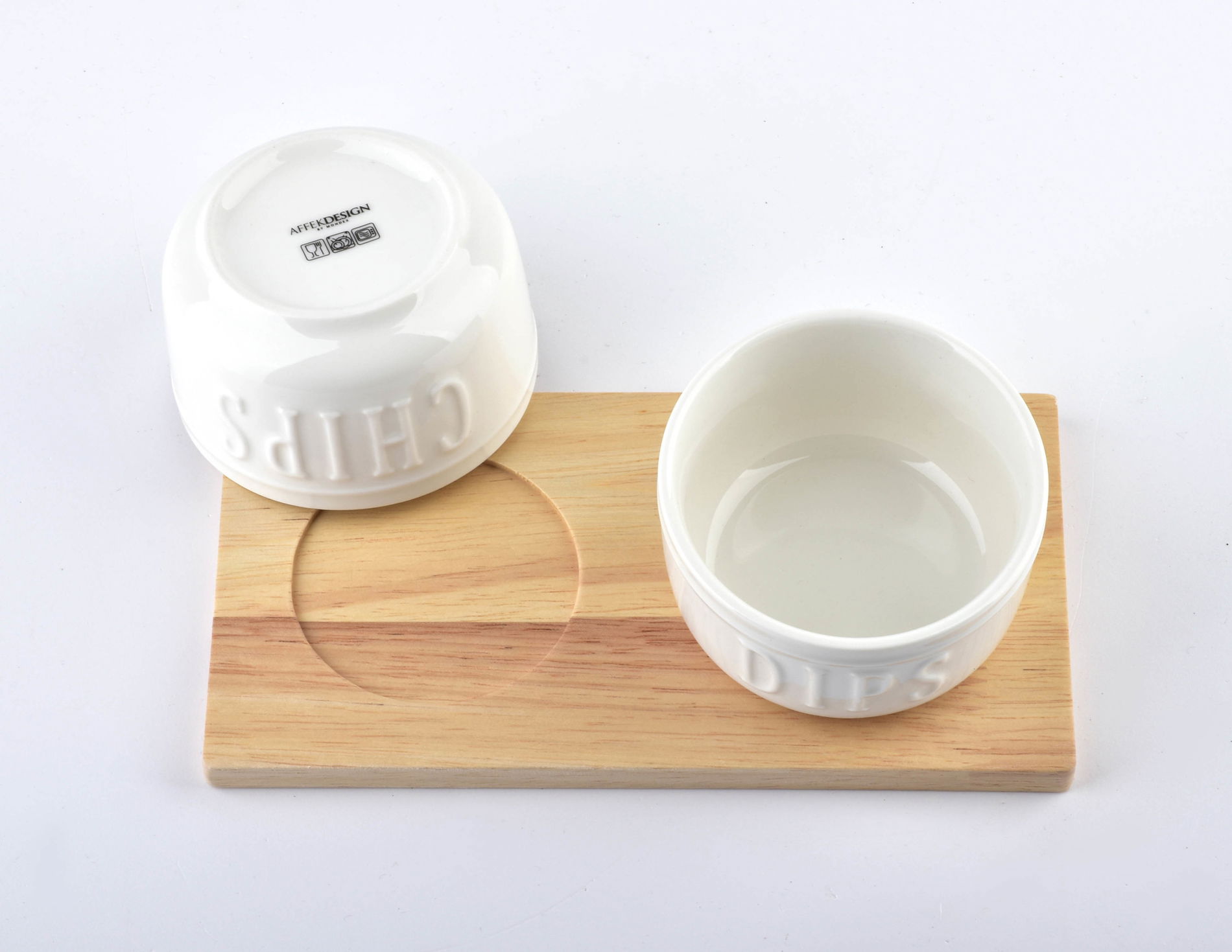 Porcelánové misky na dipy na stojanu COOKINI MODERN LIFE bílé 2 ks