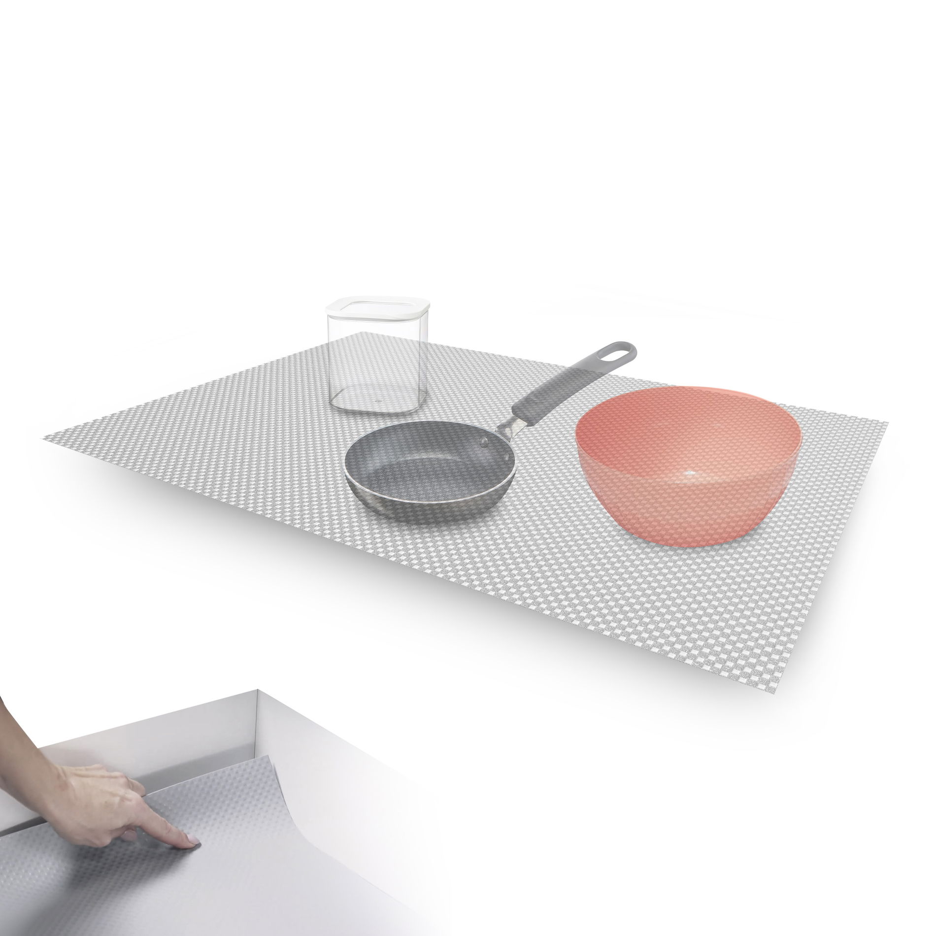 TESCOMA Flexi Space 50 x 150 cm šedá – plastová, protiskluzová podložka do šuplíků