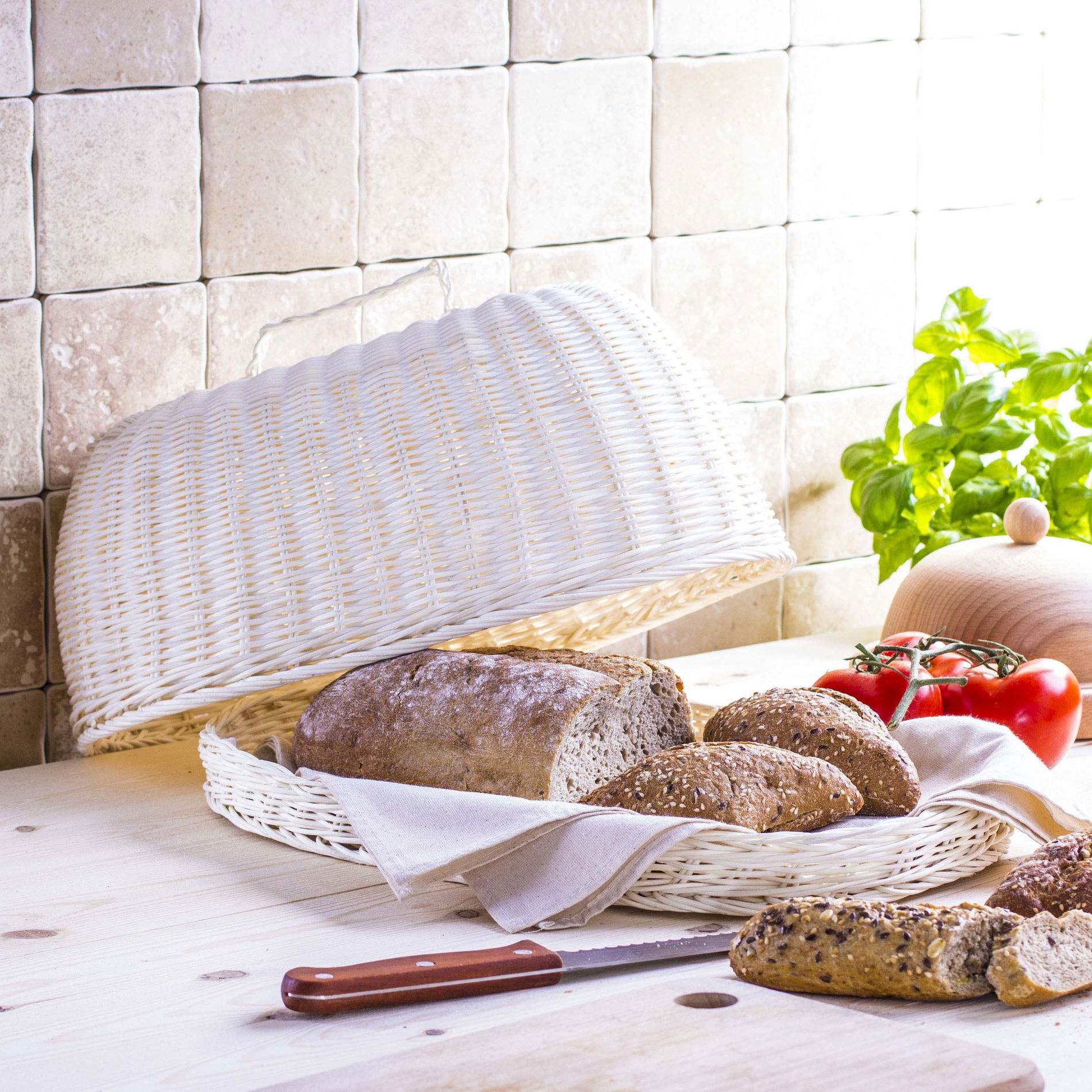 Wiklinový chlebník RATTAN OVAL HNEDÝ