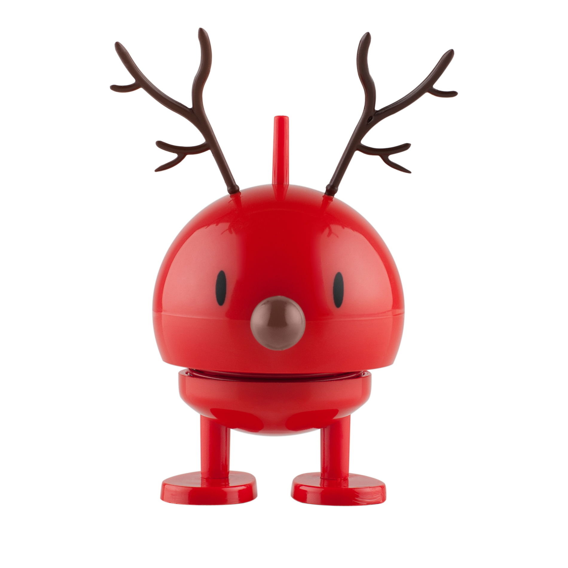 HOPTIMIST REINDEER BUMBLE 9 x 5 cm - kiwająca figurka renifer z tworzywa sztucznego czerwona