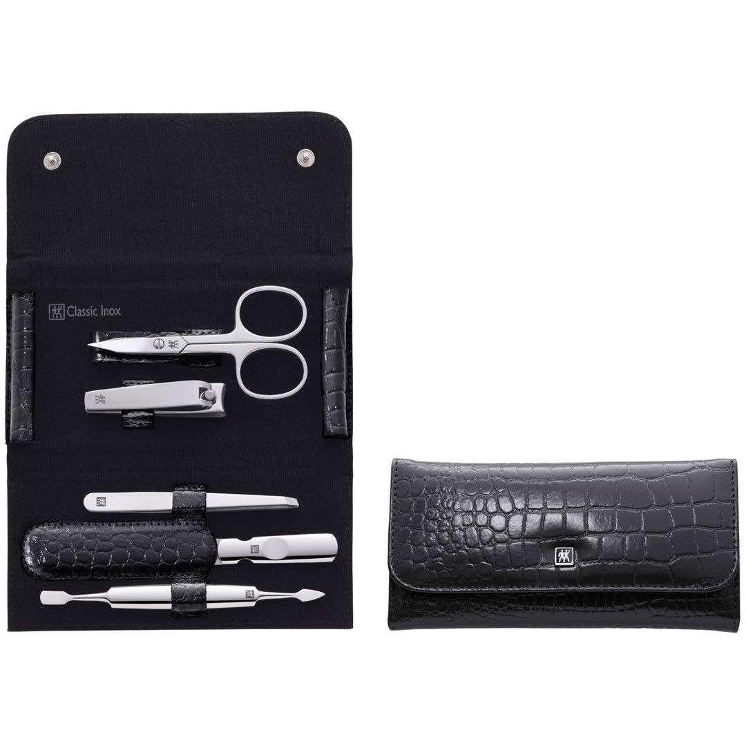 ZWILLING CLASSIC INOX Zestaw do manicure - czarne skórzane etui, 5 elementów