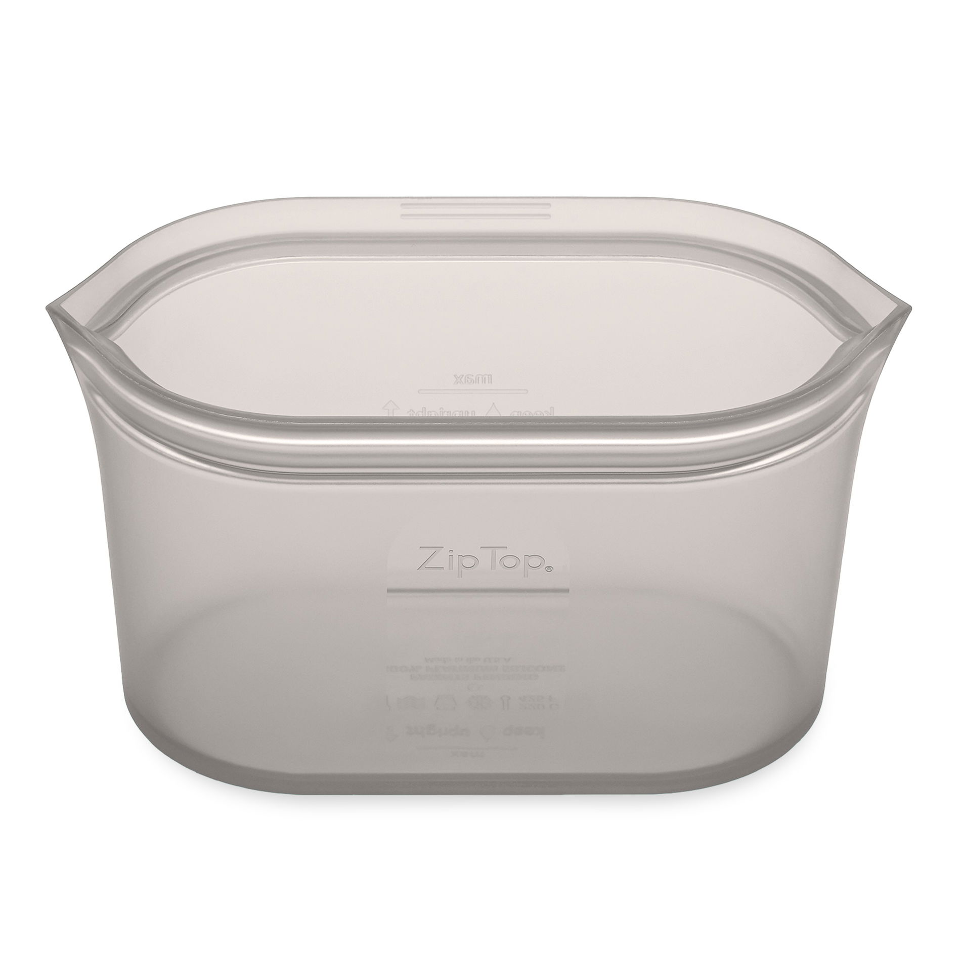 ZIP TOP Oval Gray 0,95 l szary - woreczek strunowy wielorazowy na żywność silikonowy