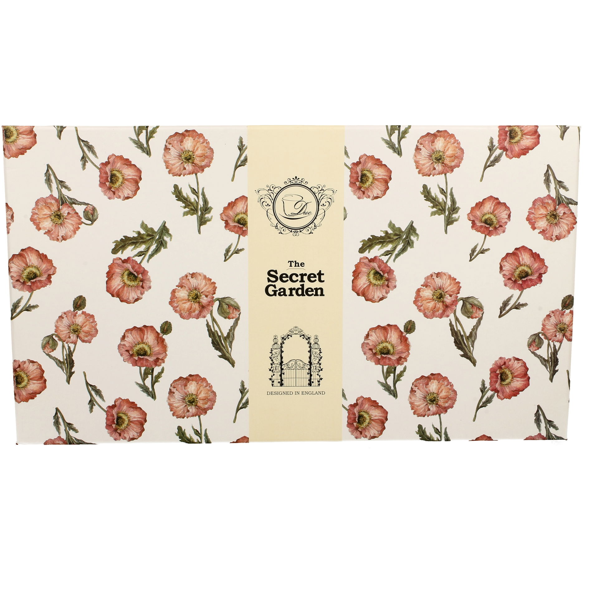 Porcelánové šálky na kávu a čaj s podšálky DUO SECRET GARDEN krémové 280 ml 6 ks