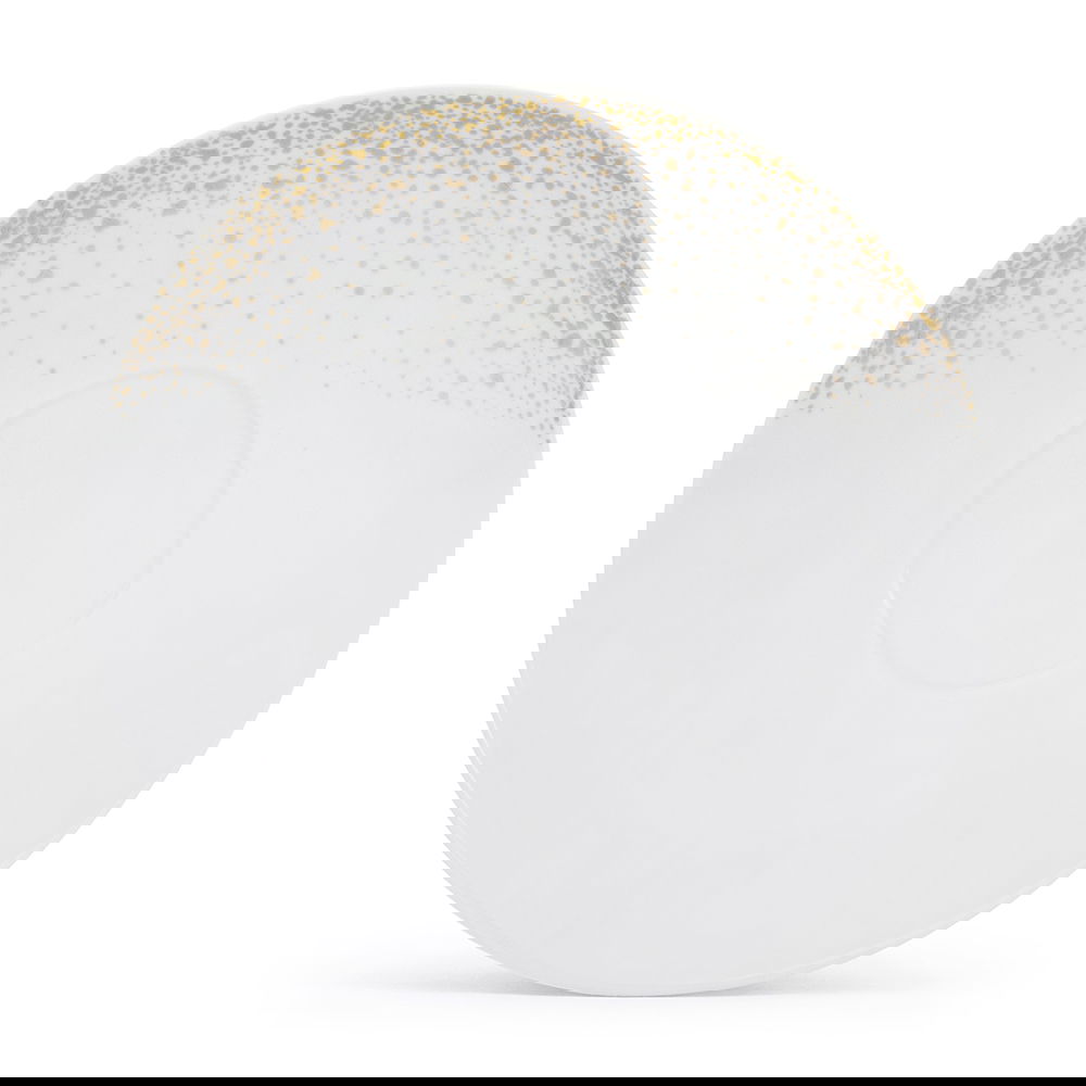 Porcelánový šálka na kávu a čaj s tanierikom CERAMIKA TUŁOWICE SIGN GOLD BIELA 430 ml