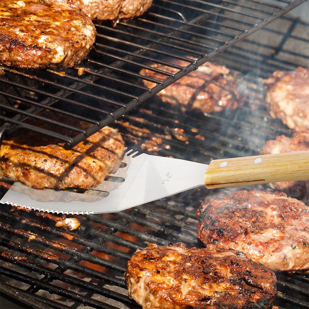 Oceľová kuchynská lopatka s otvormi GRILL 40,5 cm