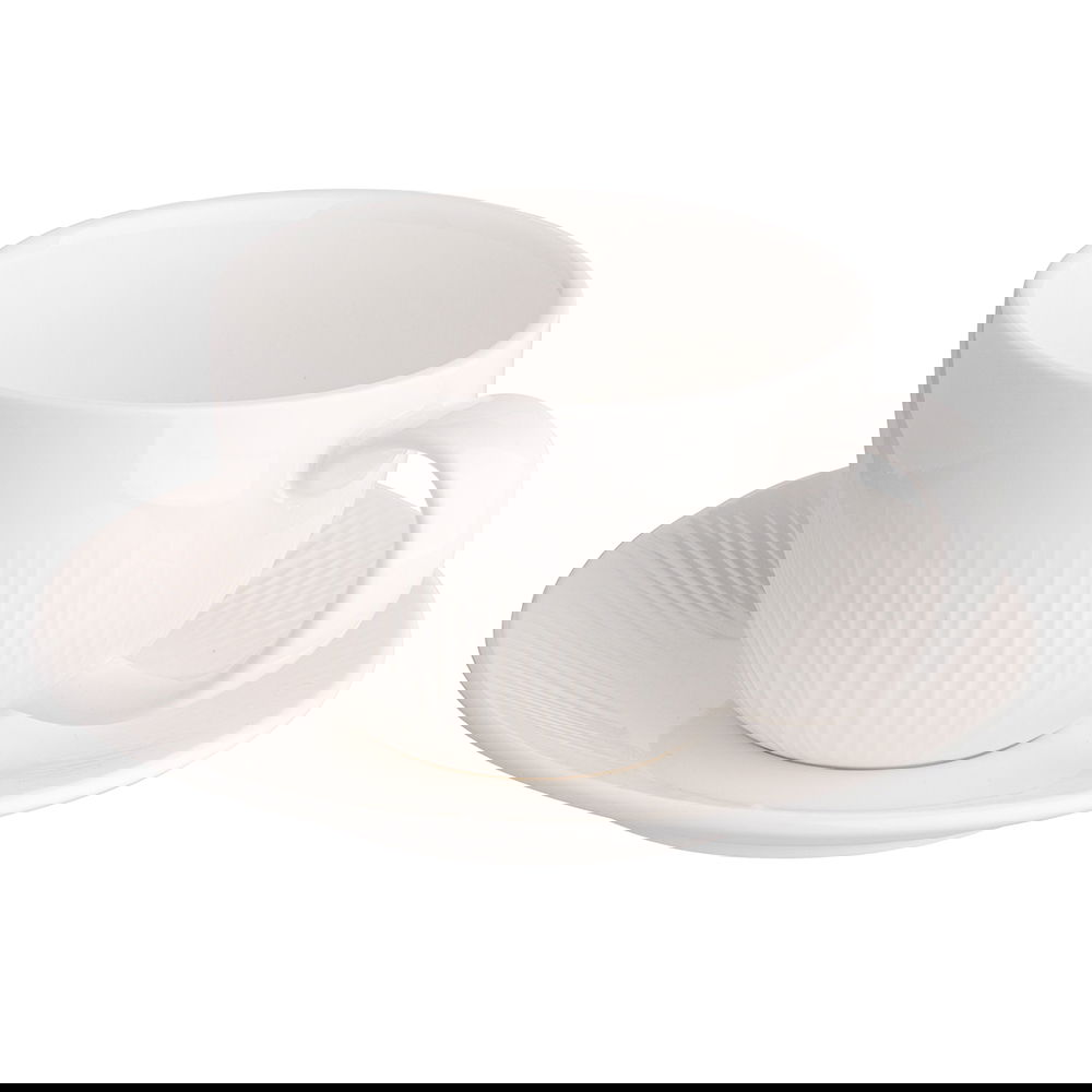 Filiżanka do kawy i herbaty porcelanowa ze spodkiem ALESSIA 250 ml
