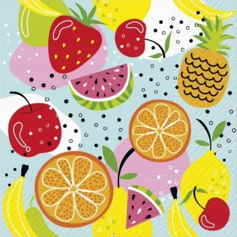 Dekoratívne papierové servítky PAW FRUITS MANIA 20 ks