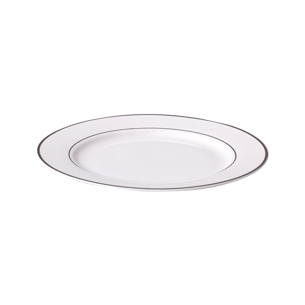 AMBITION Aura Silver 19 cm - talerz deserowy porcelanowy