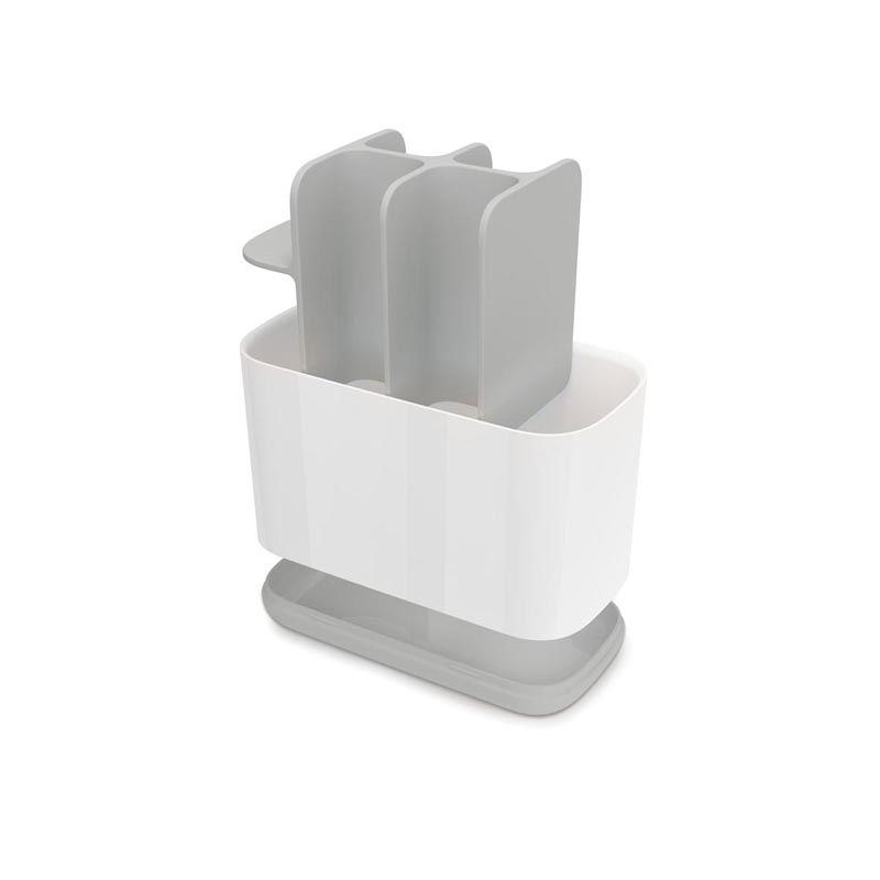 JOSEPH JOSEPH Easy Store Big bílo-šedý – plastový kelímek na zubní kartáčky