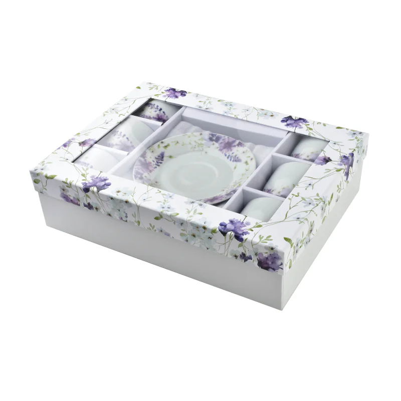 Porcelánové šálky na kávu a čaj s tanierikmi MONDEX JOY 250 ml 6 ks.