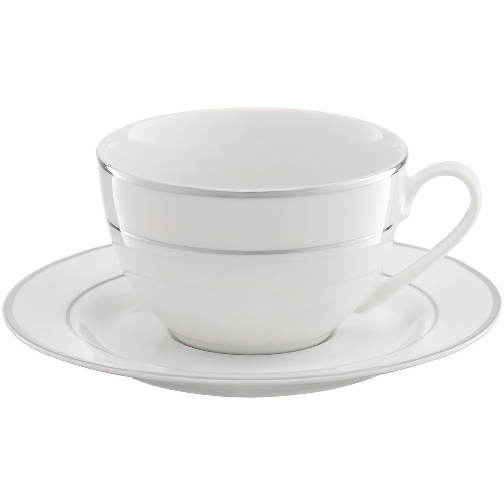 AMBITION Aura Silver 15,5 cm - talerzyk / spodek porcelanowy