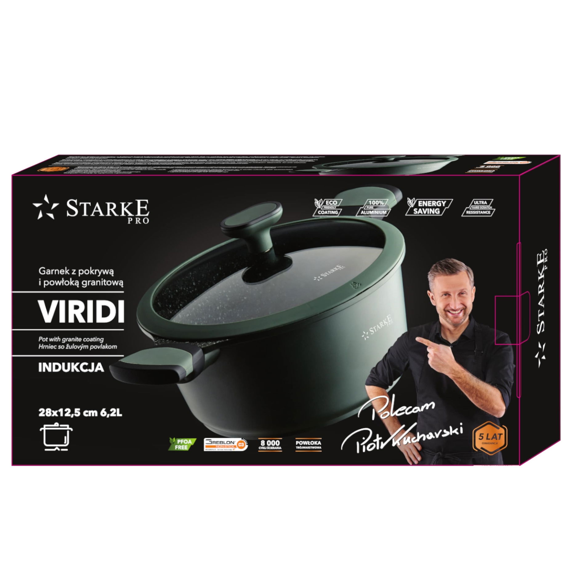 Hliníkový hrniec so vekom STARKE PRO VIRIDI 6,2 l