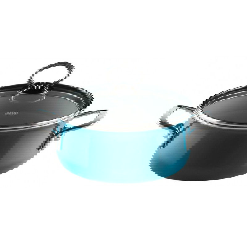 RIESS Aquamarin Topf 4 l modrý - smaltovaný hrnec s pokličkou