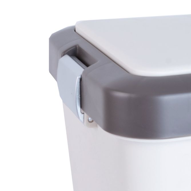 Plastový koš na třídění odpadu DUO DUST BÉŽOVĚ-BÍLÝ 2 x 10 l