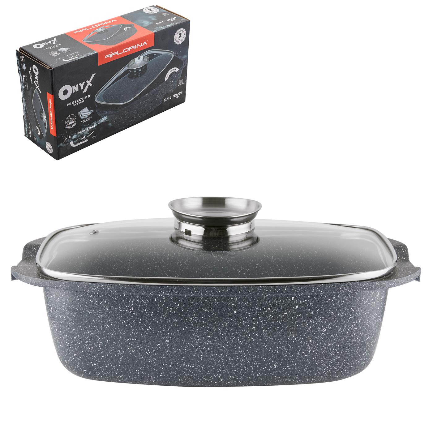Nerezový pekáč s víkem FLORINA ONYX 5,1 l