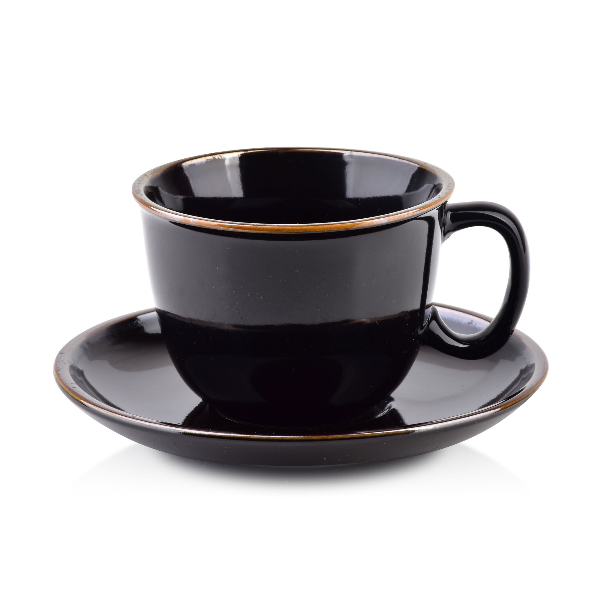 Porcelánový šálek na kávu a čaj s podšálkem AFFEK DESIGN CAL černý 280 ml