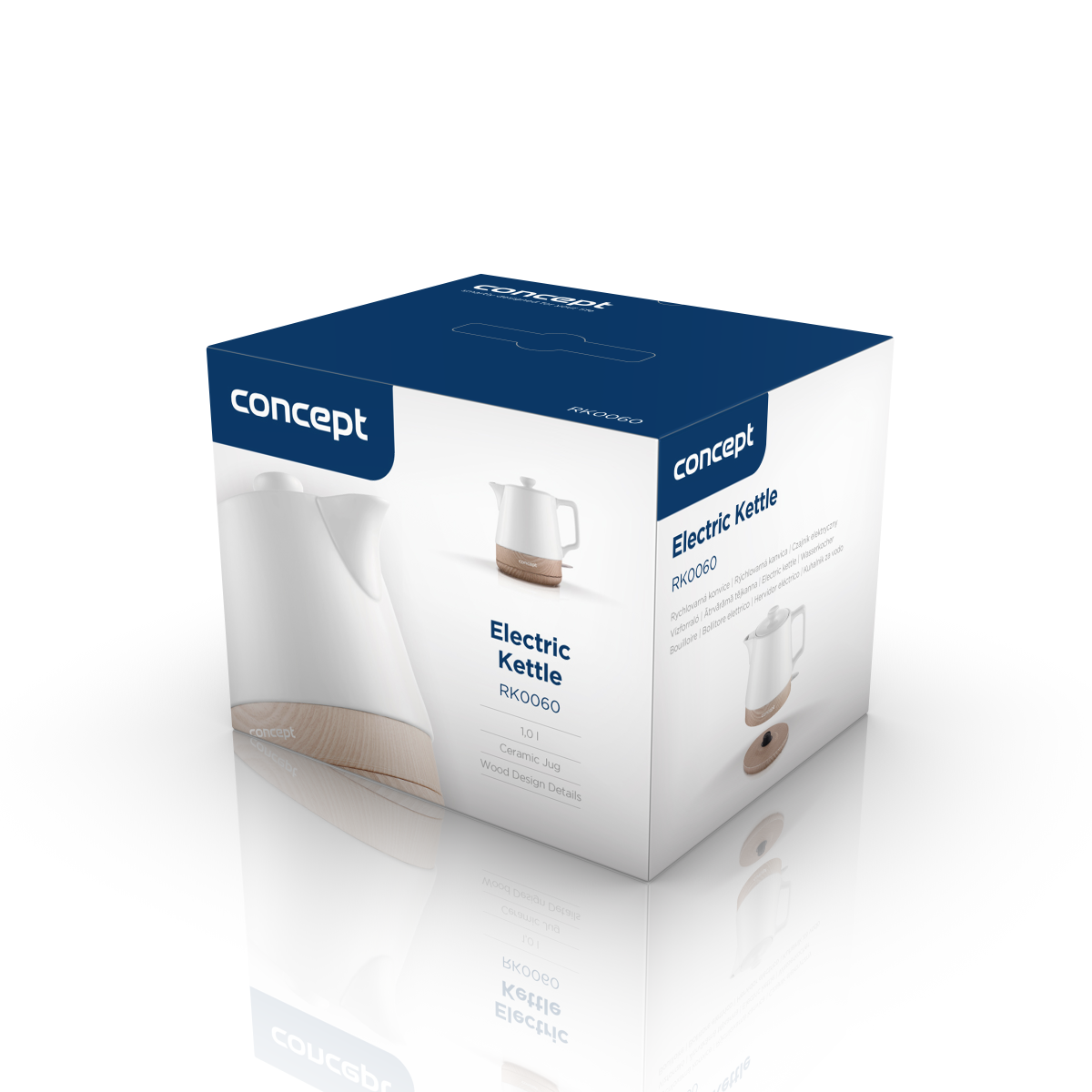 CONCEPT Scandi 1 l bílá – keramická, elektrická varná konvice