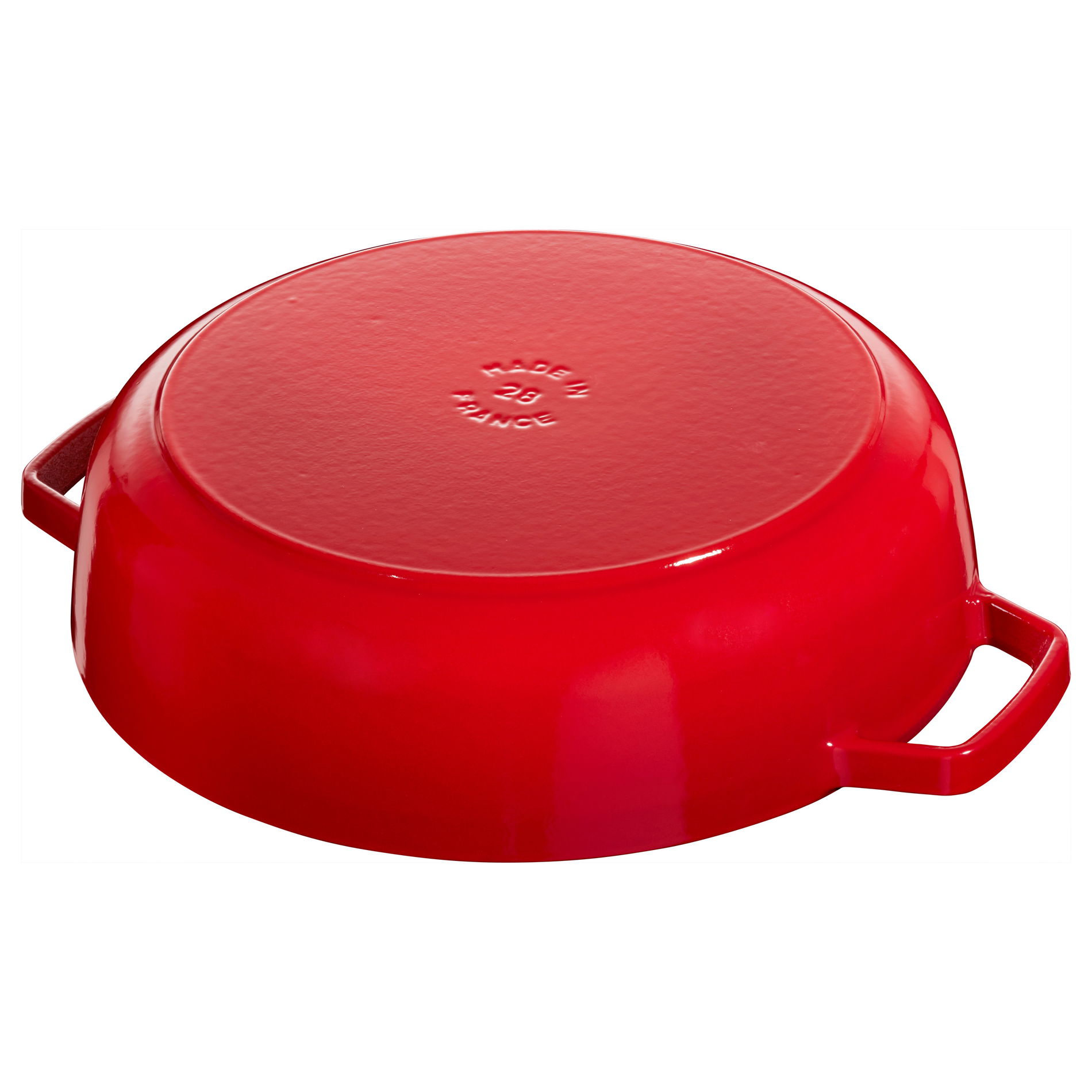 STAUB Stewing 28 cm červená - litinová pánev s poklicí