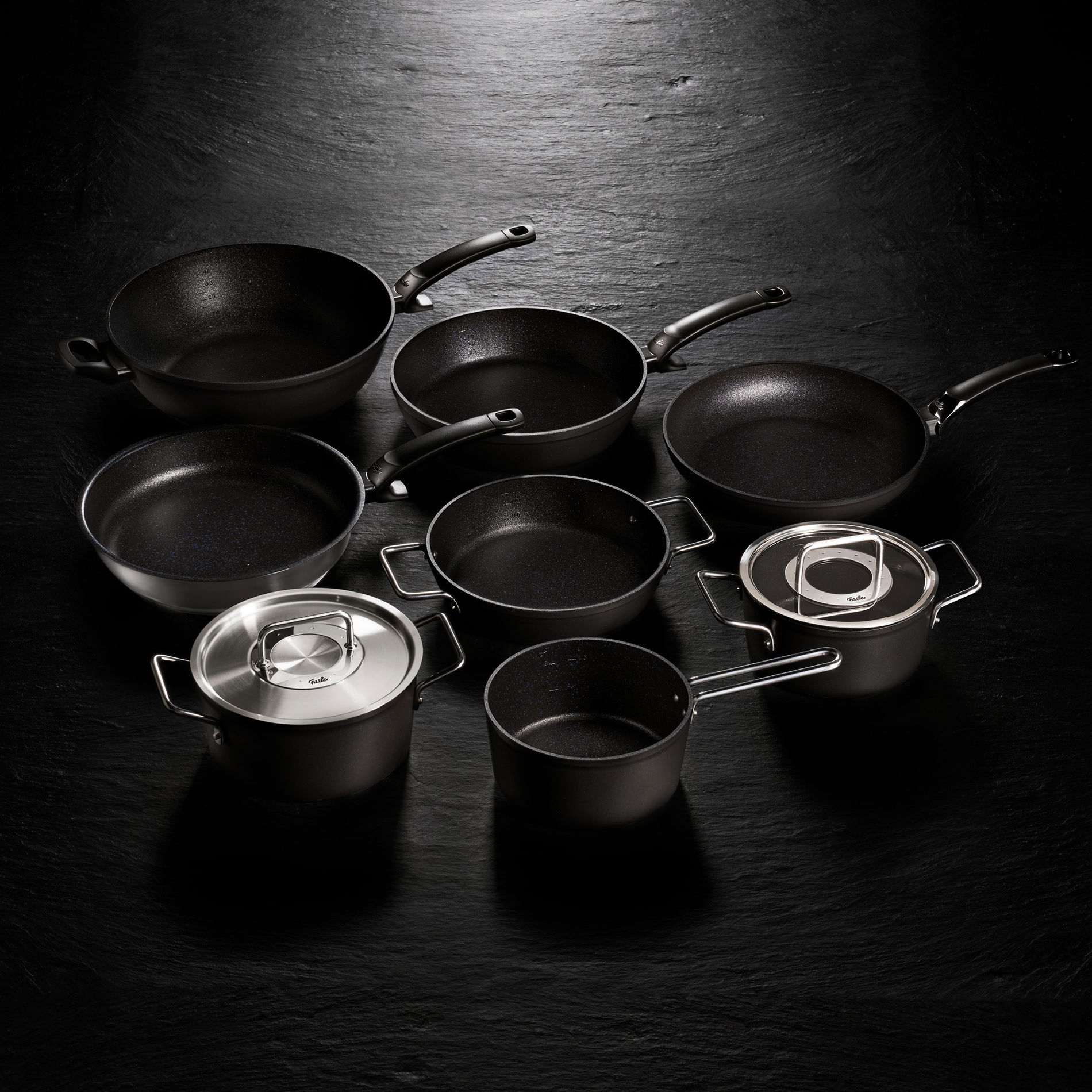 FISSLER Adamant - sada 2 hliníkových hrncov s pokrievkou