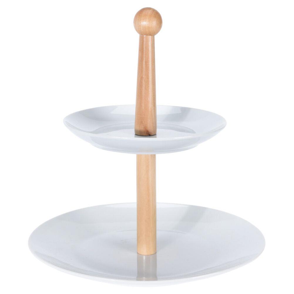 Patera stała na ciasto porcelanowa BAMBOO TWO FLOORS 24 x 27 cm