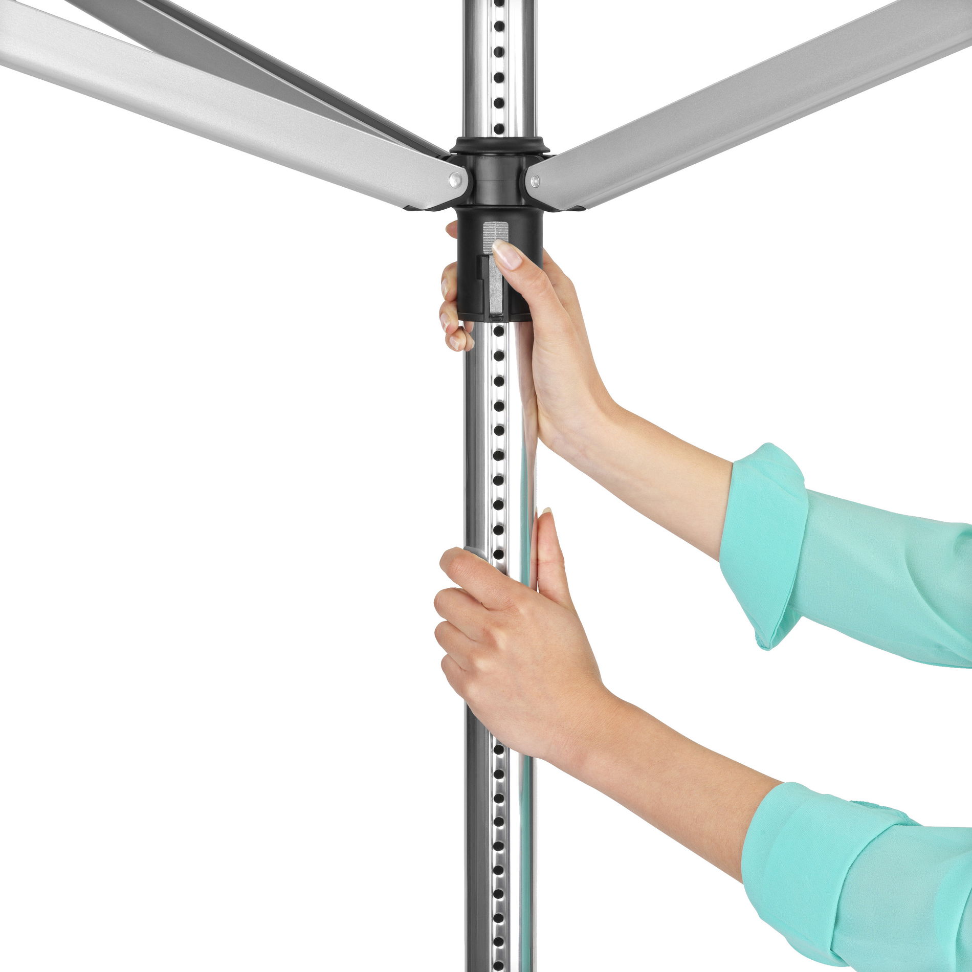 BRABANTIA Lift-o-matic šedá 50 mb (310966) - záhradný oceľový sušiak na prádlo s krytom