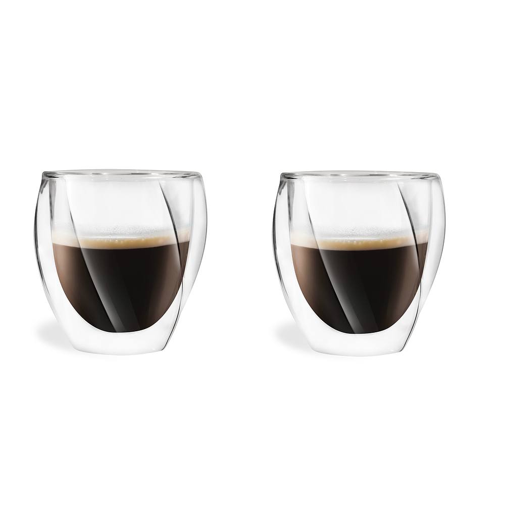 VIALLI DESIGN Cristallo 250 ml 2 szt. - szklanki do kawy i herbaty termiczne z podwójnymi ściankami szklane