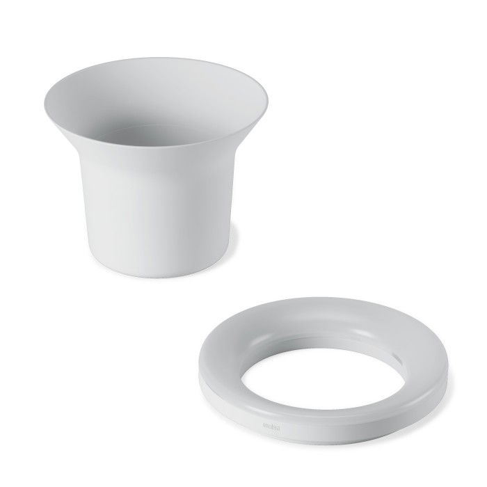 UMBRA Ora Led 21 cm bílý - osvětlený melaminový květináč (obal na květináč)