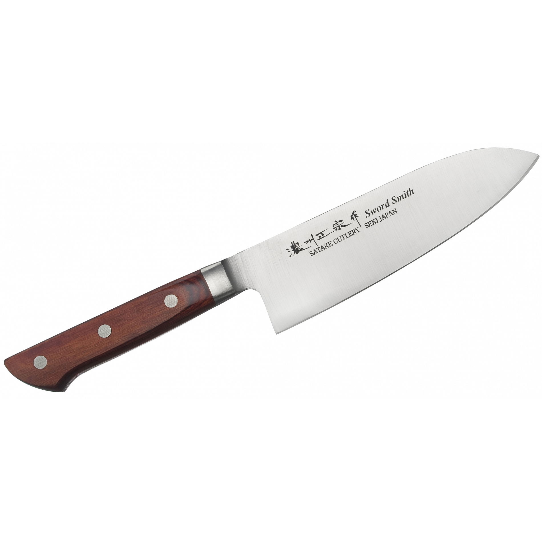 Nůž Santoku z nerezové oceli SATAKE KOTORI PERFECT hnědý 17 cm