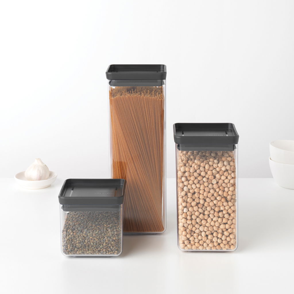 BRABANTIA Tasty Plus 2,5 l czarny - pojemnik na makaron spaghetti