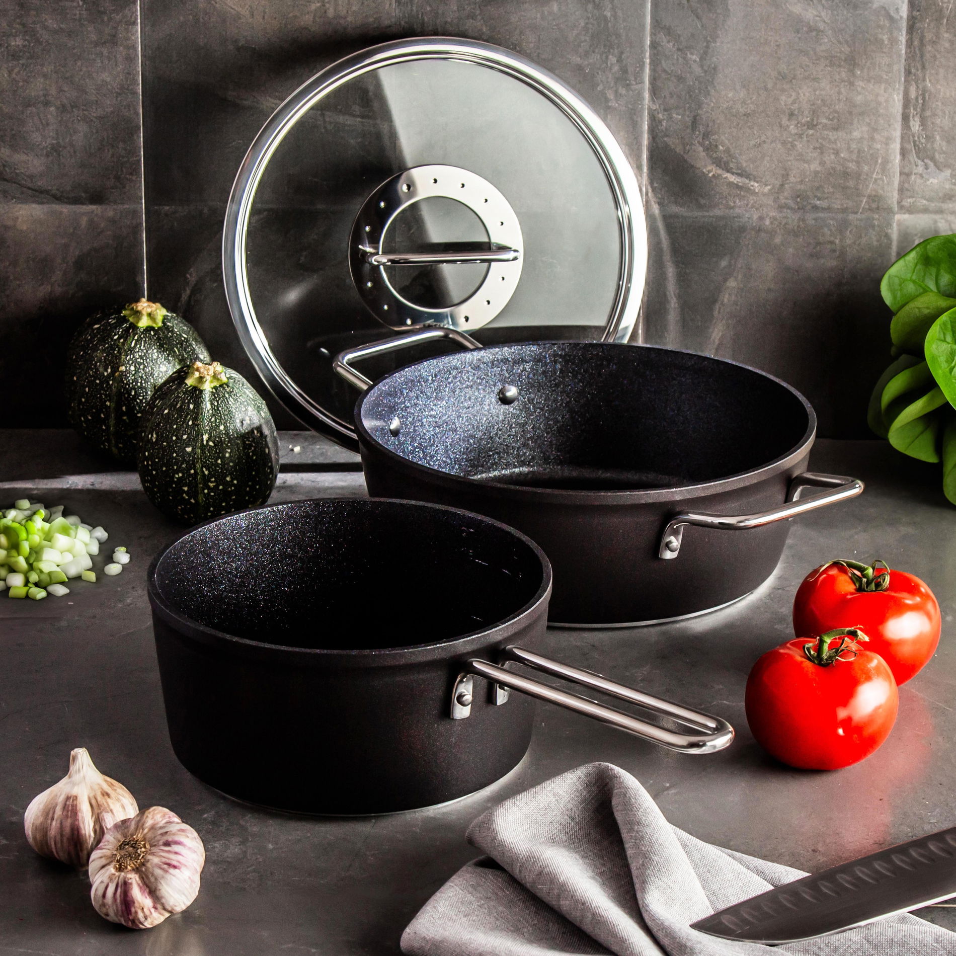 FISSLER Adamant - zestaw 2 garnków aluminiowych z pokrywką