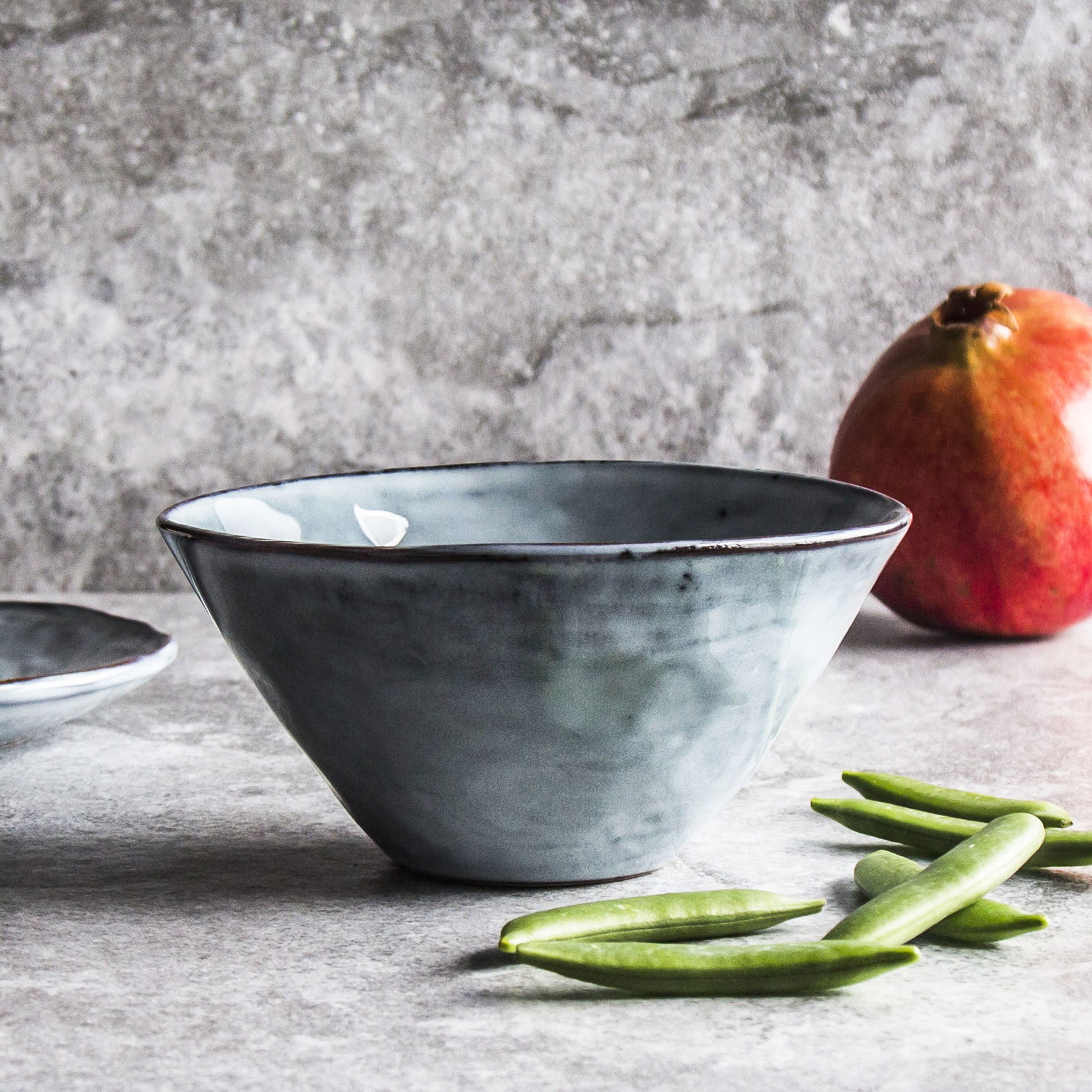 Kameninová mísa / salátová mísa ORGANIC HAND MADE modrá 14 cm