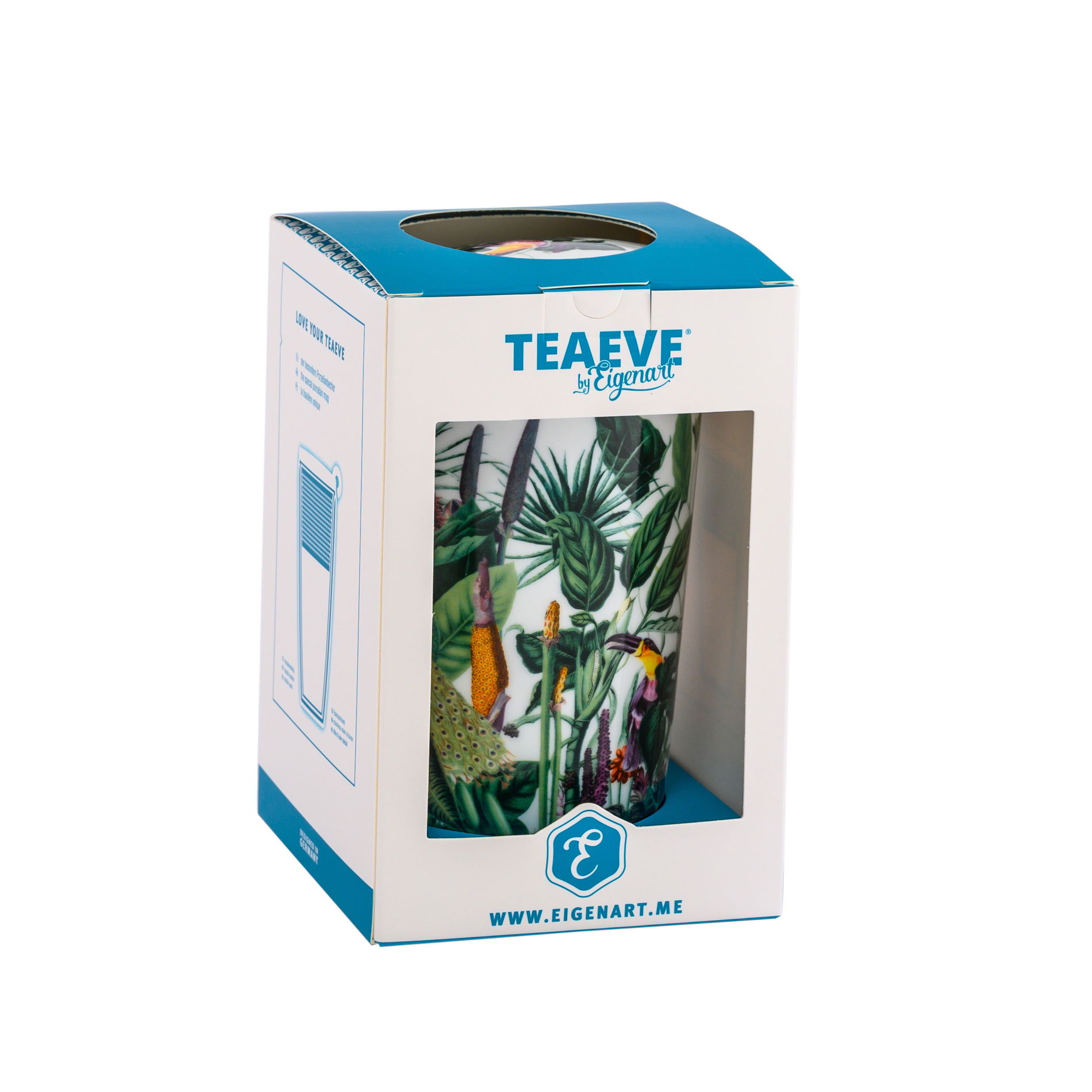 Porcelánový hrnek na sypaný čaj se sítkem a pokličkou EIGENART TEAEVE RAINFOREST vícebarevný 350 ml