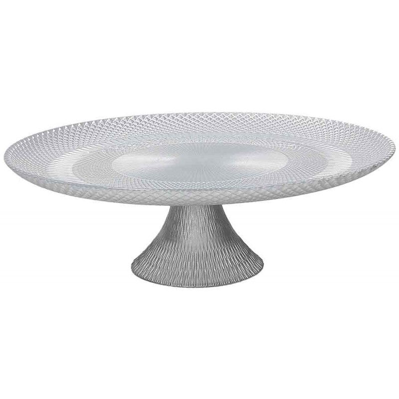 TOGNANA Lust Silver 28 cm - sklenená pevná tortová misa
